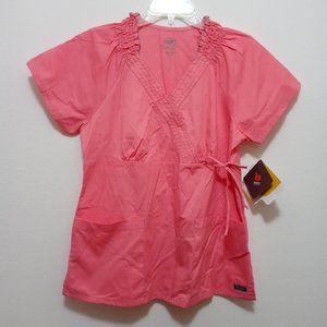Barco Scrub Top Crayola Coral/Pink Sz Medium